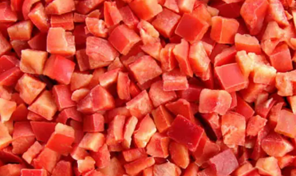 Перець червоний нарізаний кубиками заморожений, 1 кг